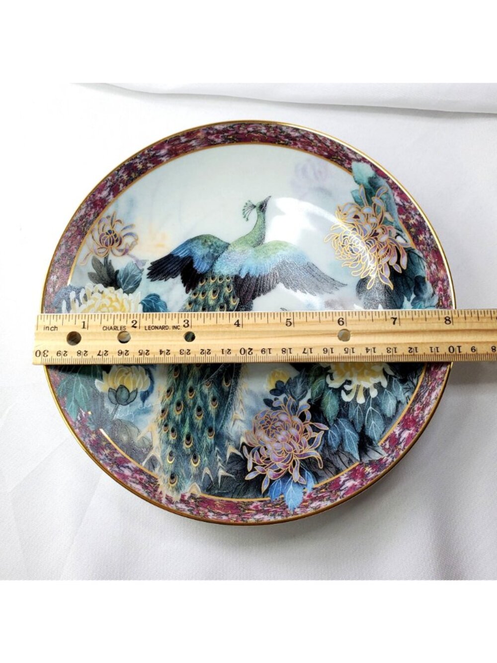 Serenity By Lily Chang Gardens Of Paradise Plate Peacocks Chrysanthemum 1992 COA - Picture 5 of 12